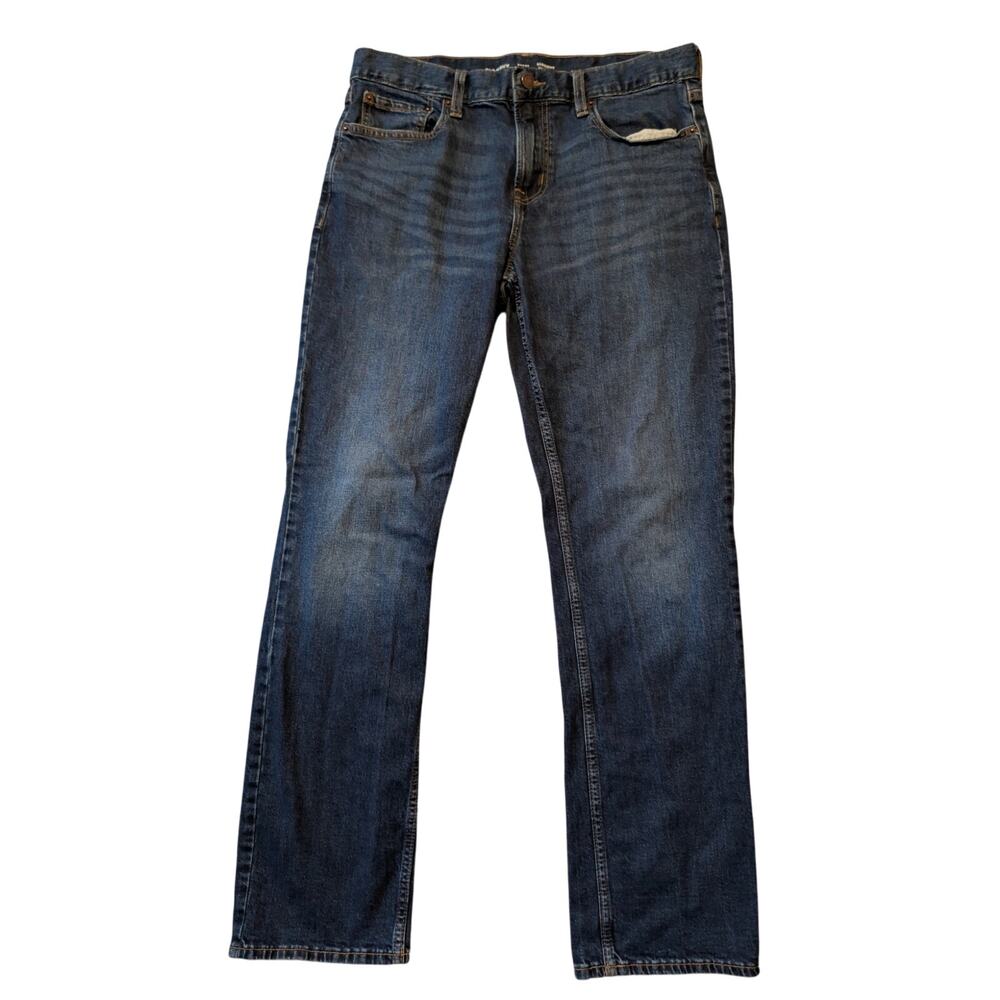 Old Navy Mens Jeans/Pants SIZE 34X32; STRAIGHT, BUILT IN FLEX, Blue denim